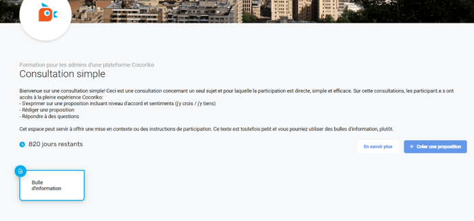 Bouton proposition