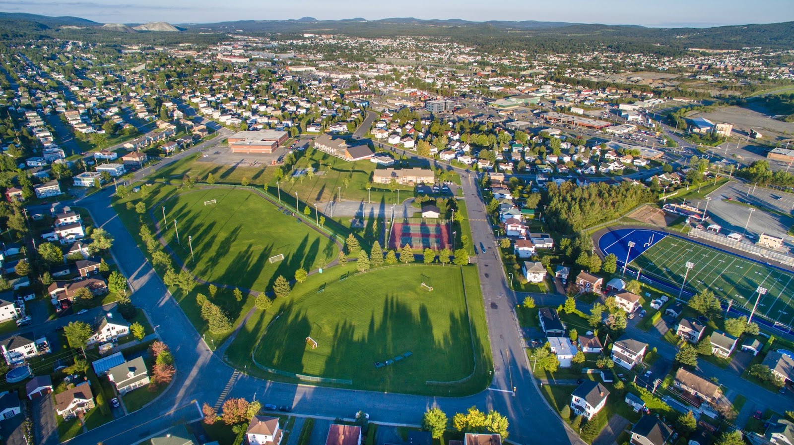 Vue aérienne de la ville de Thetford